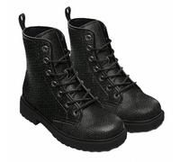 Maimeili Bottines à lacets imprimés pour femme avec motifs végan à carreaux/rayons/cercles en cuir Bottes de combat florales élégantes pour quotidien voyages fêtes et célébrations (personnalisables)