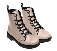 Maimeili Bottines à lacets imprimés pour femme avec motifs végan à carreaux/rayons/cercles en cuir Bottes de combat florales élégantes pour quotidien voyages fêtes et célébrations (personnalisables)