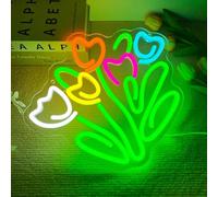 Maimeili Tulipe LED Signe Néon Bouquet Boutique Chambre à coucher Club Décoration murale pour Studio Décorations murales Cadeau pour la Saint-Valentin de la mère