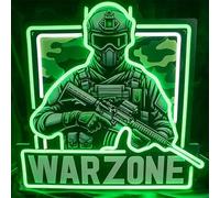 Maimeili Zone de guerre Imprimer UV Signe de néon pour Homme Cave Chambre à coucher Lumières de chambre de néon éclairer Signes Décorations Fête d'anniversaire