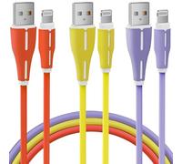 MAIMEITE Câble Chargeur iPhone [Certifié MFi] 1M/2M/3M Lot de 3 Cordon de Charge Rapide Compatible avec iPhone 14 13 12 11 Pro Max XR XS X 8 7 6 Plus SE - Multi-couleur