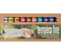 MAIMERI Tempera Fine -Boîte en carton 10 tubes 20ml couleurs gouache fines