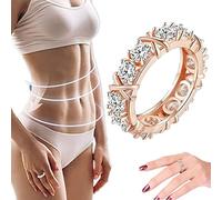 MAIMiao 925 Bague en argent sterling en forme de croix en Moissanite, bague en Zircon magnétique en forme de croix en Moissanite,Thermogenic Moissanite Spinner Ring (10,Rose Gold)