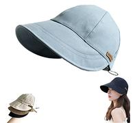 MAIMiao Chapeau de Protection UV sans Maquillage,Chapeau de Soleil pour Femmes,Chapeau de Soleil UPF50+ pour Femmes (Blue)