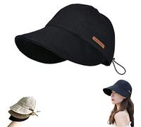 MAIMiao Chapeau de Protection UV sans Maquillage,Chapeau de Soleil pour Femmes,Chapeau de Soleil UPF50+ pour Femmes (Black)