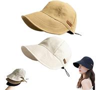 MAIMiao Chapeau de Protection UV sans Maquillage,Chapeau de Soleil pour Femmes,Chapeau de Soleil UPF50+ pour Femmes (E-2pcs)