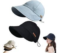 MAIMiao Chapeau de Protection UV sans Maquillage,Chapeau de Soleil pour Femmes,Chapeau de Soleil UPF50+ pour Femmes (B-2pcs)
