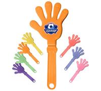 Main applaudisseuse personnalisée avec motif, logo d'équipe et texte - Claqueur en plastique pour célébrations, fêtes - Bruiteur de supporter pour matchs football, rugby - Accessoire de fête (Orange)