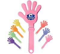 Main applaudisseuse personnalisée avec motif, logo d'équipe et texte - Claqueur en plastique pour célébrations, fêtes - Bruiteur de supporter pour matchs football, rugby - Accessoire de fête (rose)