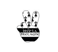 Main avec drapeau de la Bretagne Breizh autocollant adhésif sticker logo 72 - Taille : 4 cm