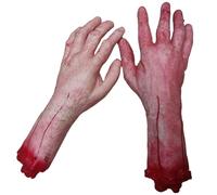Main coupée 1 Paire sanglante coupée de Fausses Mains réaliste Effrayant Les Mains d'halloween Bricolage décoratifs de Corps coupés pour la Maison hantée, la Farce, la fête, Les Parties du Corps