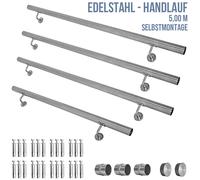 Main courante 304 acier inoxydable rampe escalier barre appui V2Aox 40 - 1000 cm