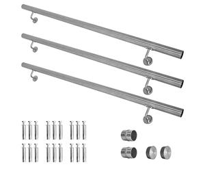 Main courante 304 acier inoxydable rampe escalier barre appui V2Aox 50 - 600 cm, Length:400 cm