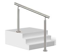 Main courante à 2 marches marches extérieures, main courante externe en acier inoxydable, main courante extérieure pour marches, garde-corps porche, main courante transition montée sol pour terrasse (