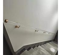 Main Courante Acrylique Transparente pour Escaliers Intérieurs, Rampe Murale 50cm-600cm, Barre d'Appui d'Escalier Antidérapante de Sécurité pour Enfants âgés ( Color : Gold Bracket , Size : 150cm/5ft