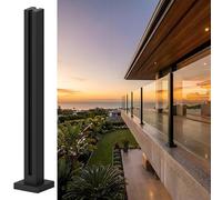 Main Courante Balustrade Garde Corps Poteaux De Balustrade pour Garde-corps De Terrasse - Hauteurs Disponibles 60 70 80 90 100 110 120 130 140 150cm Noir Poteaux Carrés(Mid post,53.1in/135cm)