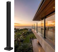 Main Courante Balustrade Garde Corps Poteaux De Balustrade pour Garde-corps De Terrasse - Hauteurs Disponibles 60 70 80 90 100 110 120 130 140 150cm Noir Poteaux Carrés(End Post,37.4in/95cm)