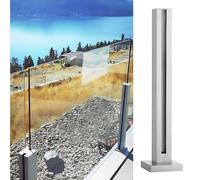 Main Courante Balustrade Garde Corps Poteaux De Garde-corps pour Balcon En Verre De 8 À 12mm, Hauteur 90 120cm, Poteau De Balustrade En Acier Inoxydable(End Post,38.6in/98cm)