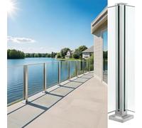 Main Courante Balustrade Garde Corps Support De Main Courante Pour Terrasse De Piscine Poteau De Garde-corps Acier Inoxydable Poteaux Carrés pour Clôture De Garage Balcon(Corner post,41.3in/105cm)