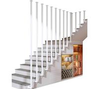 Main courante blanche de type L pour escaliers intérieurs, kit de barre d'appui pour rampe d'escalier à montage latéral, rampe d'escalier en fer forgé, garde-corps en métal pour loft et jardin ( Size