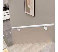 Main Courante Blanche pour Escaliers 1m 150cm 2m 240cm 3m 360cm 6m Rampe d'escalier Murale Barre de Support Antidérapante pour Intérieur Extérieur, Barre d'appui en Fer Forgé en Métal(540cm)