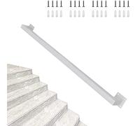 Main courante blanche pour escaliers intérieurs, rampe d'escalier carrée en métal, garde-corps mural avec supports, tige de support de sécurité en fer galvanisé, main courante d'escalier antidérapante