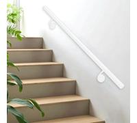 Main courante blanche pour escaliers｜Rail de rampe d'escalier mural，tige de support en fer forgé en métal｜Barre d'appui de sécurité pour rampe d'escalier pour intérieures et extérieures(100cm)