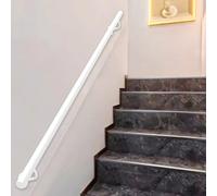 Main courante blanche pour escaliers, rampe d'escalier murale pour intérieur et extérieur, 1m 150cm 2m 240cm 3m 360cm 4m rampe d'escalier, tube rond(250cm)