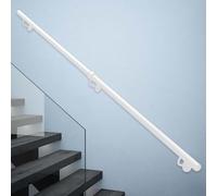 Main courante blanche pour marches extérieures ou rampe d'escalier intérieure, rampe d'escalier murale robuste 1 m 1,5 m 2 m 3 m 4 m 5 m 6 m, design tubulaire rond(500cm)