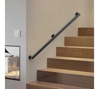 Main courante carrée noire pour escaliers réglable de 30 à 600 cm (2,4 m) Rampe de sécurité moderne pour escalier intérieur/extérieur Installation facile