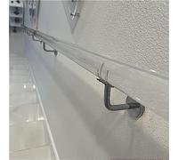 Main courante d’escalier en acrylique, Rampe d'escalier en acrylique transparent, fixation murale, intérieur et extérieur, matériel argenté et doré, 50-600 cm(Silver,380cm(12.5ft))
