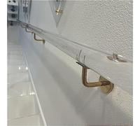 Main courante d’escalier en acrylique, Rampe d'escalier en acrylique transparent, fixation murale, intérieur et extérieur, matériel argenté et doré, 50-600 cm(Gold,360cm(11.8ft))