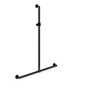 main courante de douche Hewi System 900 900.35.46260CV 1250 x 914 mm, acier inoxydable thermolaqué noir mat profond, polyamide blanc mat