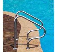 Main courante de piscine en acier inoxydable, lot de 2 poignées sécurité pour piscine, rampe pour piscine enterrée, main courante pour intérieur/extérieur, facile à installer (argenté)(1.0mm)