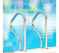 Main courante de piscine en acier inoxydable - Rail d'escalier de piscine facile à monter avec design incurvé - Mains courantes antirouille pour entrée de piscine