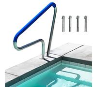 Main Courante De Piscine, Main Courante Rail pour Piscines Creusées avec Housse Poignée Et Base À Montage Rapide, Mains Courantes Courbées De Piscine en Acier Inoxydable 98 * 81cm (Size : 1 Pack)