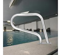 Main courante de piscine - Rampe de sécurité en acier inoxydable 304 de qualité supérieure pour piscine intérieure et extérieure - Support durable et stable - Améliore la sécurité de la piscine (76,2