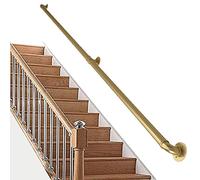 Main courante de rampe d'escalier dorée - Kit complet pour couloir de salle de bain Mains courantes murales Garde-corps Intérieur Extérieur Main courante 1 m 2 m 3 m 4 m 5 m 6 m ( Size : 150cm )