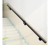 Main Courante de Rampe d'escalier Noire - Kit Complet, Rampes d'escalier Murales Rambarde en Tuyau de Fer Industriel pour Escaliers Intérieurs, Marches Extérieures - 1m 2m 3m 4m 5m 6m(540cm)