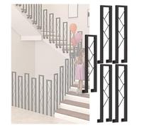 Main courante décorative en forme de U 70105 cm - Garde-corps d'intérieur en fonte pour appartements, villas, greniers, rampes d'escalier adaptées aux personnes âgées - Finition noire