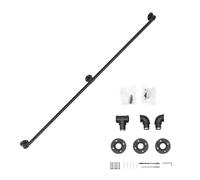 Main courante d'escalier 2 pièces | Main courante sûre et stable avec montage mural DIY | Design industriel en noir | Pour cage d'escalier, salle de bain et accessibilité | Accessoires complets inclus