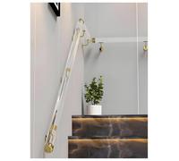 Main courante d'escalier à montage mural avec raccords et embouts d'extrémité, kit de main courante d'escalier en acrylique transparent pour plus de sécurité et de soutien