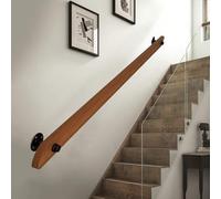 Main courante d'escalier à montage mural, mains courantes en bois pour escaliers intérieurs, barre d'appui de sécurité pour marches, balustrade d'escalier vintage intérieur, rampes de terrasse pour