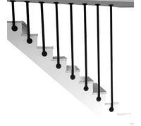 Main courante d'escalier à poteau unique en fer forgé noir pour marches Solution de sécurité durable et élégante