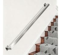 Main courante d'escalier argentée, main courante de rampe murale 30cm-600cm, tige de support de rampe d'escalier en tube carré pour la décoration de couloir de loft de villa(2.4m)