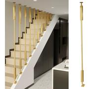 Main courante d'escalier, Balustres réglables d'escalier en métal d'angle taille personnalisable noire et d'or(Gold (Style B),40cm/15.7in/1.3ft)