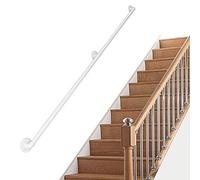 Main courante d'escalier Blanc Main courante pour Escalier Complet kit | Fer forgé Métal Rampe d'escalier for l'intérieur d'extérieur | Rambarde Garde Corps Support for Terrasse Balcon Fenêtres Hôpita
