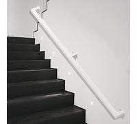 Main courante d'escalier blanche, 1m, 180cm, 2m, 240cm, 3m, rampe d'escalier murale, poignée en fer forgé, rampe d'escalier pour escaliers, marches intérieures et extérieures - Kit complet ( Size : 15