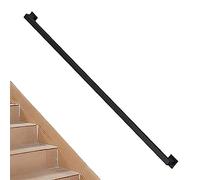 Main courante d'escalier carrée blanche de 30-600cm, rampe d'escalier avec supports en fer forgé rampe d'escalier murale, rampe d'appui de sécurité pour couloir de villa loft(Noir,400cm)