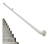 Main courante d'escalier d'intérieur blanche antidérapante industrielle ronde avec supports forgés à fixation murale pour extérieur